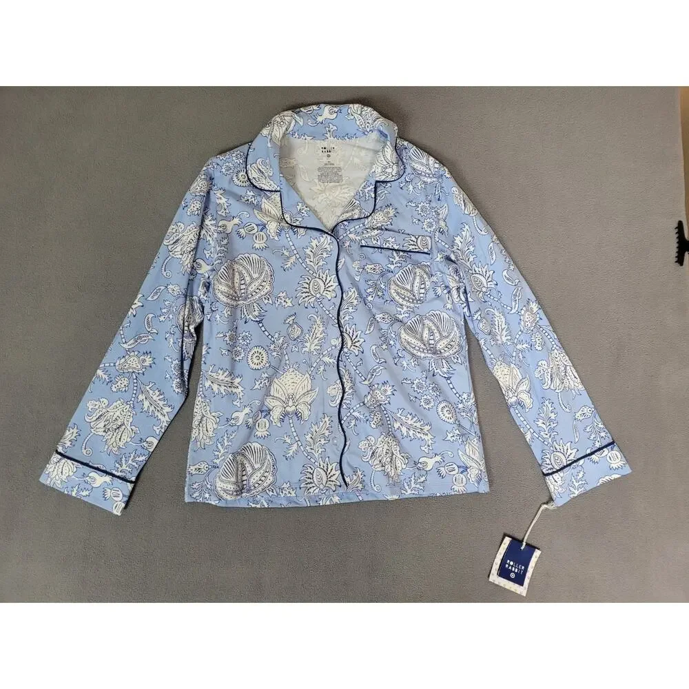 Target x Roller Rabbit - Women's Floral Vines Pajama Set Blue Size XS NWT - Picture 9 of 11